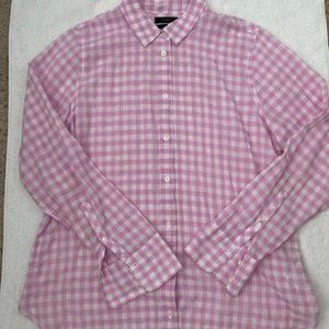 J Crew Boy long sleeve, lightweight cotton gingham shirt womens 12